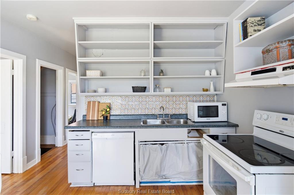 Kitchen with open shelving